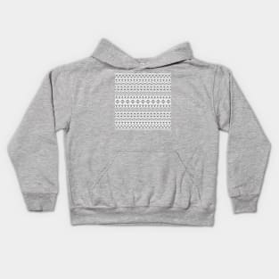 Aztec Essence Pattern II Gray on White Kids Hoodie